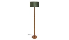 Tapered Wood Floor Lamp Walnut & Green Reading Light Living Room Bedroom