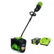 Greenworks - 80V 12Cordless Brushless Snow Shovel with 2.0 Ah Battery and R...