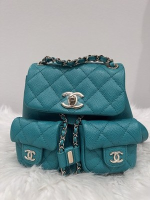 Authentic CHANEL Mustard caviar leather quilted drawstring backpack Chanel Caviar Quilted Medium Chanel 25 Backpack Brown  main image 4