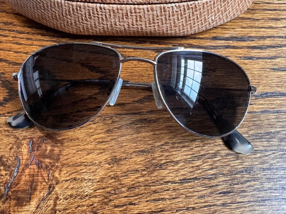 Gafas de sol Maui Jim Baby Beach MJ-245-17 aviador plateadas 56-18-120 hechas en Japón Foto 3 de 4