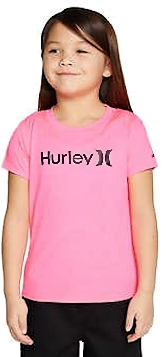 Hurley Girls Hot Pink Short Sleeve Shirt SPF50 Youth Girls