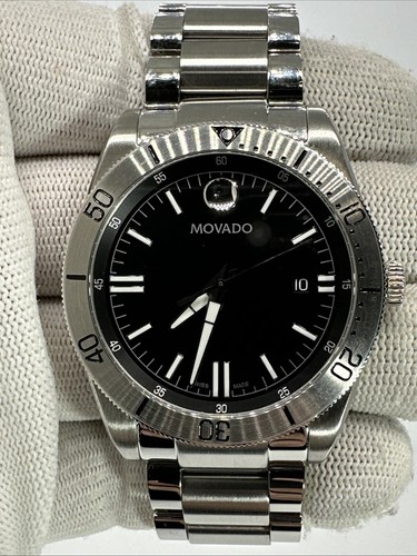 Movado Men’s Horizon Sport Quartz Black Dial Swiss Qtz Watch Date - 0607435 - Picture 2 of 23
