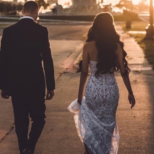 MERMAID WEDDING DRESS WITH SEQUIN DESIGN - Picture 20 of 20