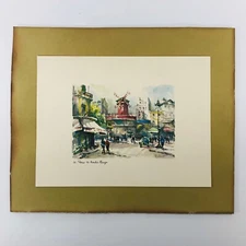 Lucien Delarue #10 Paris De Moulin Rouge Lithograph Print w/attached paper(s)