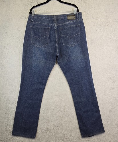 Pantalones de mezclilla Heatwave para hombre 36 ajustados calce recto lavado oscuro grunge retro 36x31 - Imagen 2 de 12