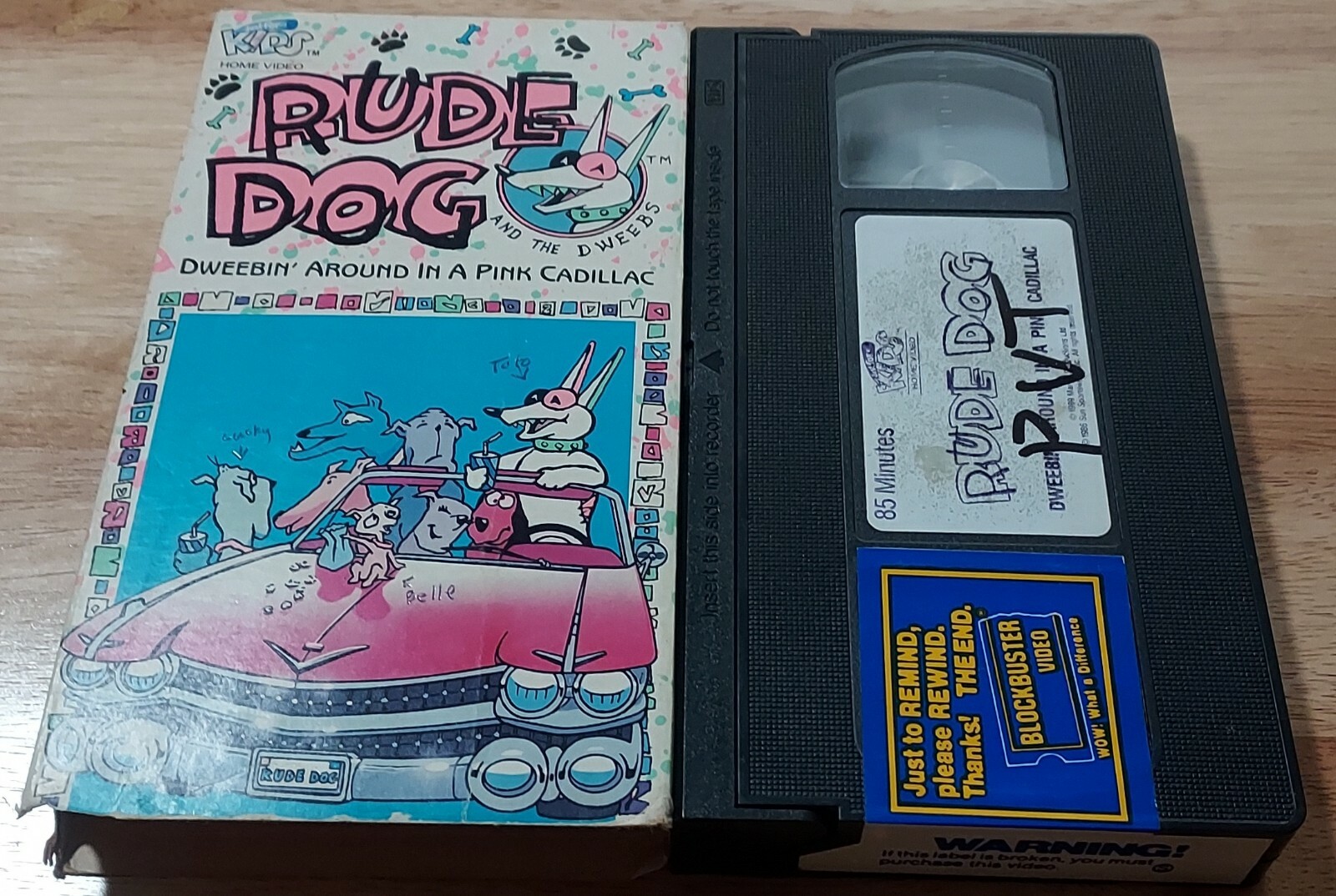 Rude Dog and the Dweebs Dweebin' around in a pink cadillac (VHS, 1990
