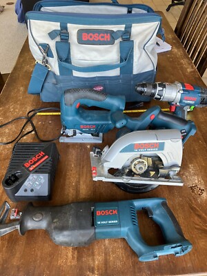 Bosch Kit Bare Tools: Circular Saw, Reciprocating Saw, Jigsaw, Hammer Drill, bag