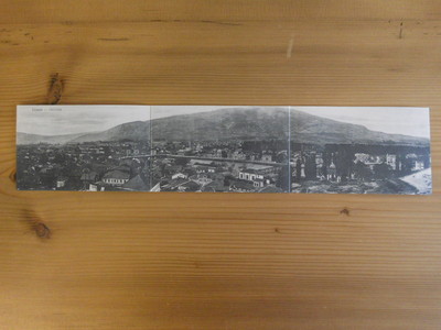 Super Panorama-Karte > 40cm Mazedonien Üsküp Skopje ~ 1915 