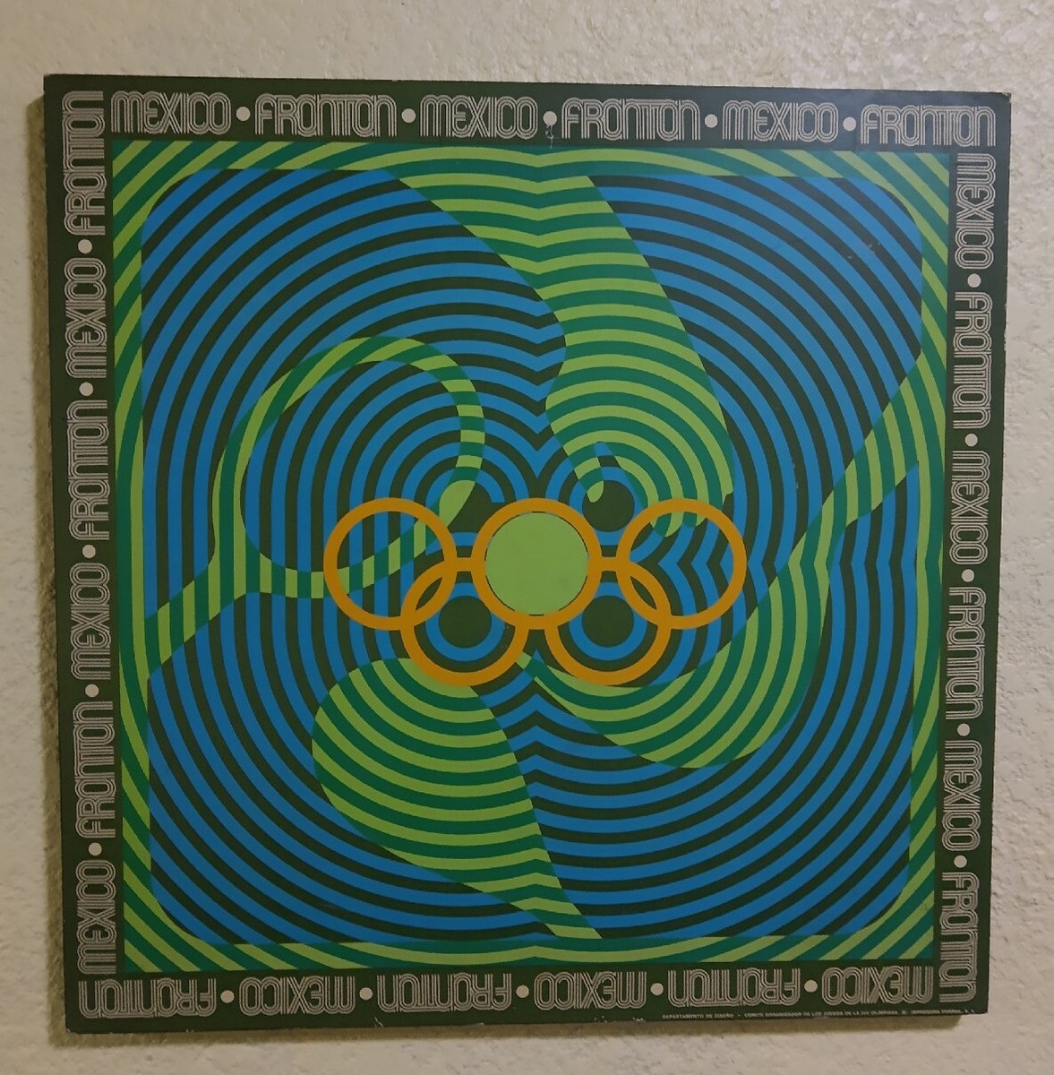 Genuine Mexico 1968 Olympic Games Poster Lance Wyman HTF