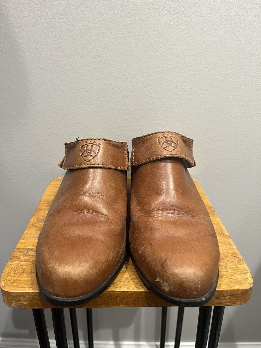 Ariat Brown Leather Slip On Western Mule Clogs Shoes camel  display picture 3