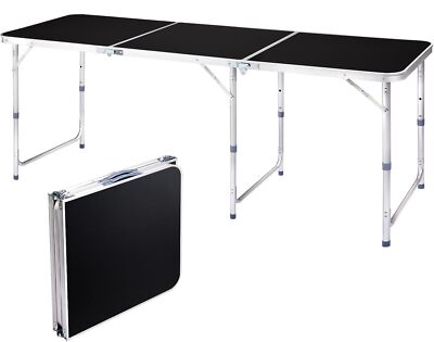 6ft Portable Folding Camping Table, Aluminum Lightweight Suitcase Foldable Table