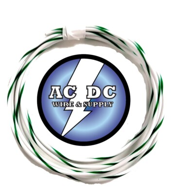 AUTOMOTIVE GXL WIRE 20 AWG STRANDED COPPER WHITE W/ GREEN STRIPE 25 FT COIL