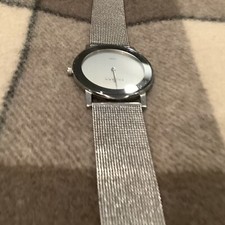 Skagen Denmark Watch Womens Silver Tone Case Dial Band 39LSS Quartz Analog