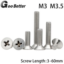 Image of Phillips Countersunk Machine Screws M3 M3.5 A2 Stainless Steel Flat Head Bolts