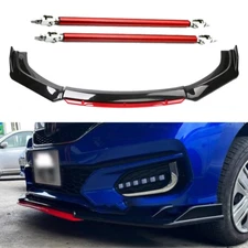Front Bumper Lip Body Kit Splitter Spoiler Glossy Black Red For Honda Fit