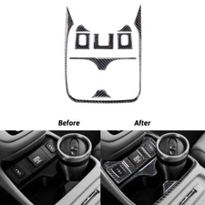 8Pcs Carbon Fiber Central Console Cup Holder Panel Cover For Honda CR-V 2012-14