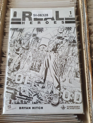 Real Heroes #1 Bryan Hitch B/W Forbidden Planet Variant    Image