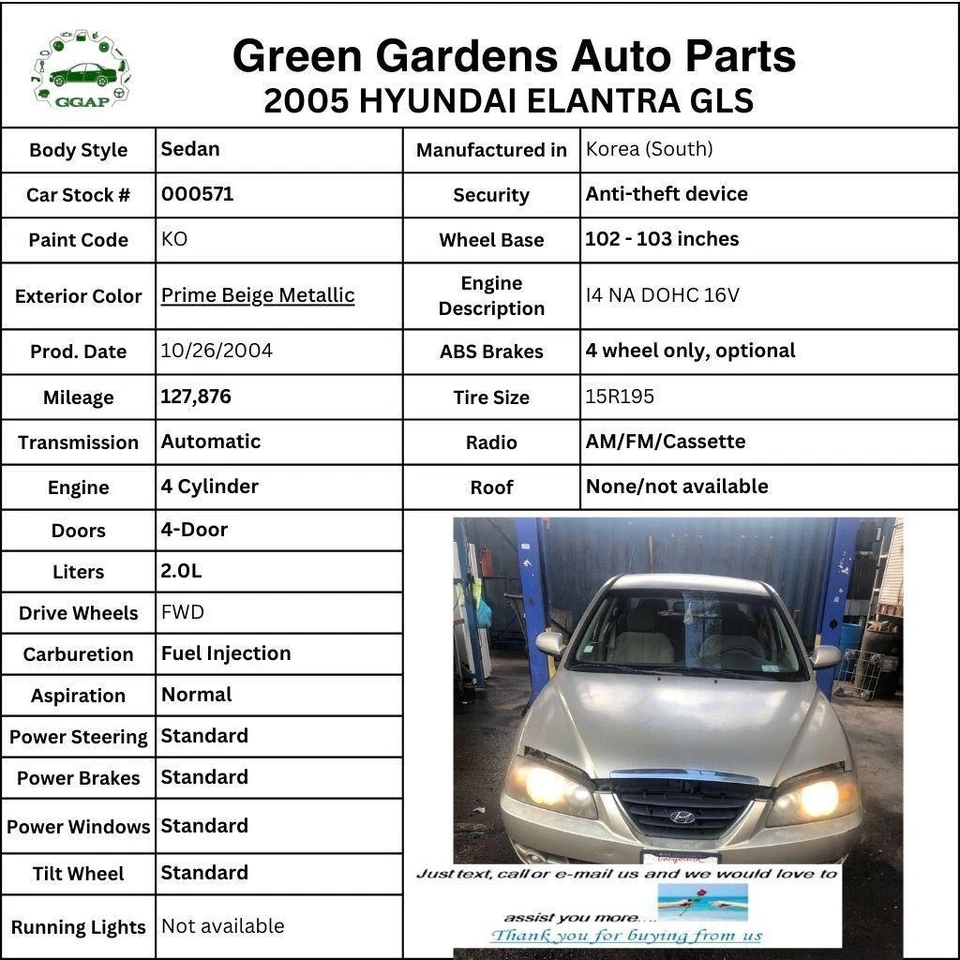 2005 HYUNDAI ELANTRA Interior Overhead Ceiling Roof Light Lamp 2.0L 4 Cylinder - Image 4 of 4