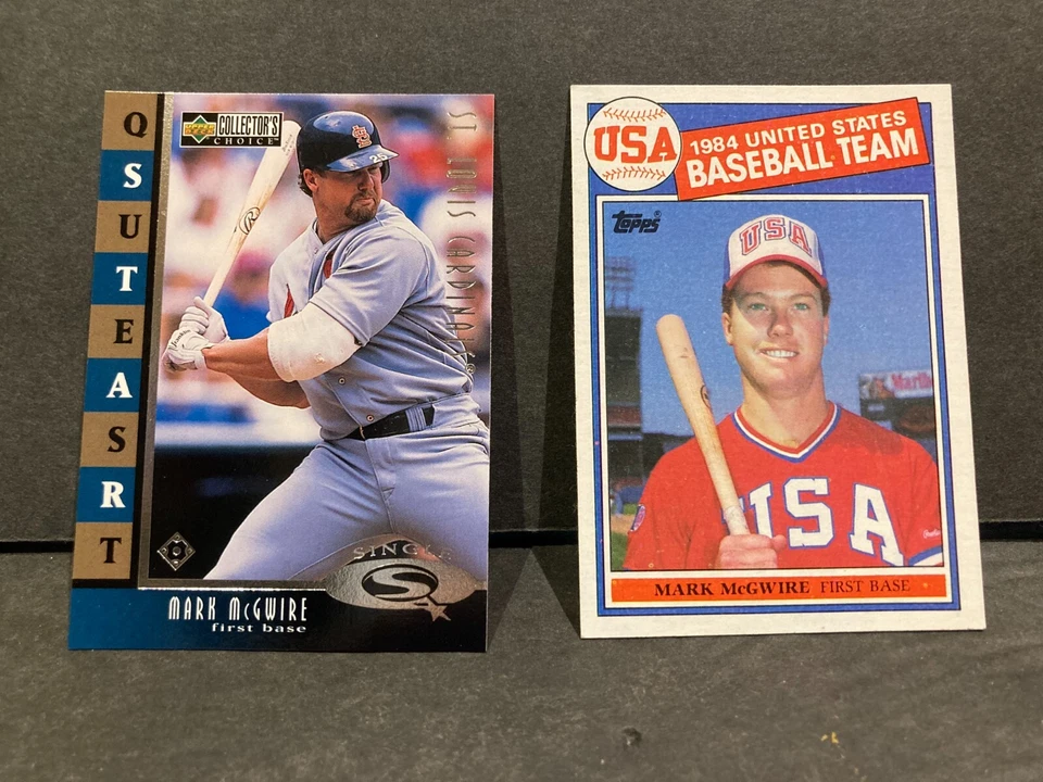 Mark McGwire St L Cardinals LOT- 1998 7" Figure w/COA, 1998 SQ10 1985 Topps 401 - Image 2 of 4