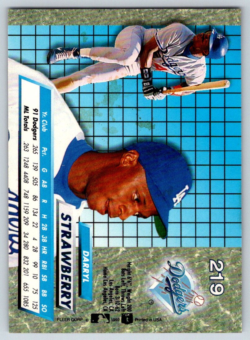 1992 Ultra #219 Darryl Strawberry | eBay