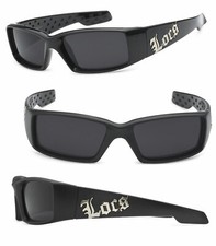 Locs Wrap Around Biker Sunglasses Black Smoke UV400 Men