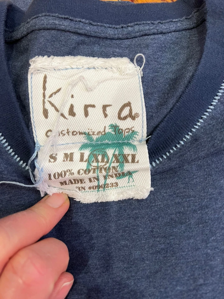 Camiseta de hombre KIRRA azul marino manga corta con detalles de puntadas talla XL Foto 2 de 4