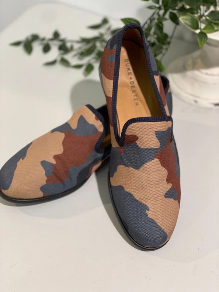 Mocasines Camuflados Duke Dexter Talla 8 Hechos a Mano en Inglaterra Lona Para Hombre’s Foto 4 de 4