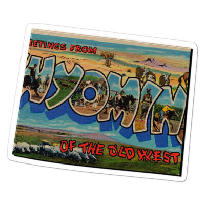 Wyoming Vintage Map Sticker Decal