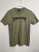 Thrasher Skateboard Magazine Men’s Olive Green T-Shirt Size Medium