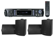 Rockville 1000w Home Theater Bluetooth Receiver+(4) Speakers w/Swivel Brackets