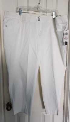 Alfani Capri Pants 22W Plus Size White Comfort Waist Women's