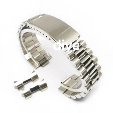 Curved End 18mm-22mm Solid Bracelet Stainless Steel Replacement Watch Band Strap
