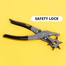 Leather Hole Punch Tool - 6 Multi-Hole Sizes for Leather, Rubber, & Plastic -...