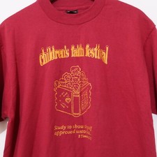 Vintage 80s T Shirt Medium Jesus Bible Children School Single Stitch Made in USA