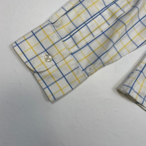 Lands' End Shirt 10 White Check Womens Long Sleeve Button Up Collared Cotton - Picture 11 of 11
