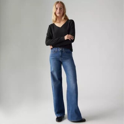 SALE! Levi's 318 Shaping Wide Leg Women's Jeans # 001PZ0001 Clever Girl - Dark W