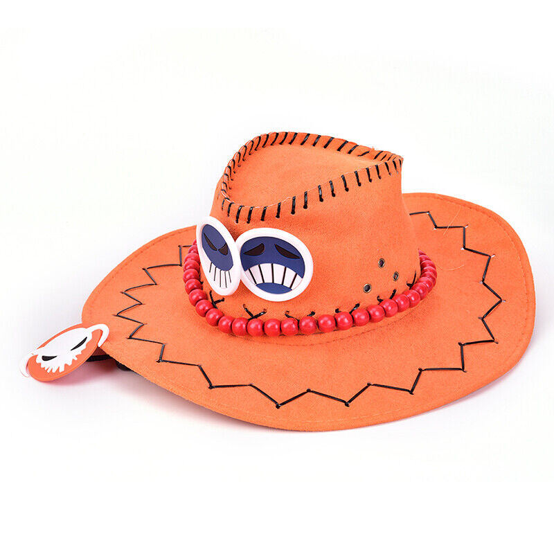 Anime Character Portgas D Ace Cowboy Hat Cosplay Hats Pirates Orange Cap  Suede