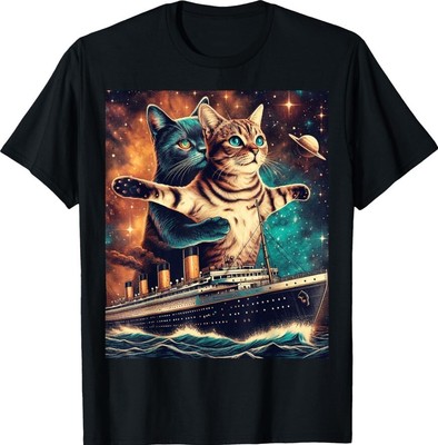 Funny Humor Titanic Cat Meme for Cat Lovers Sarcastic Unisex T-Shirt