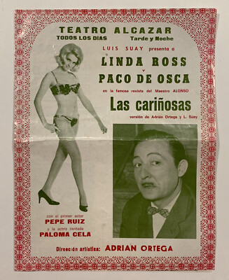Cabaret Flyer: 1960s Teatro Alcazar - Mexico - Linda Ross - Las Carinosas