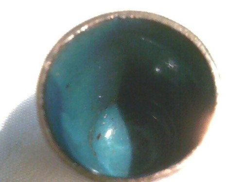 collectors Asian decor cloisonne ENAMEL sewing thimble brass top gold trimmed - Picture 2 of 4