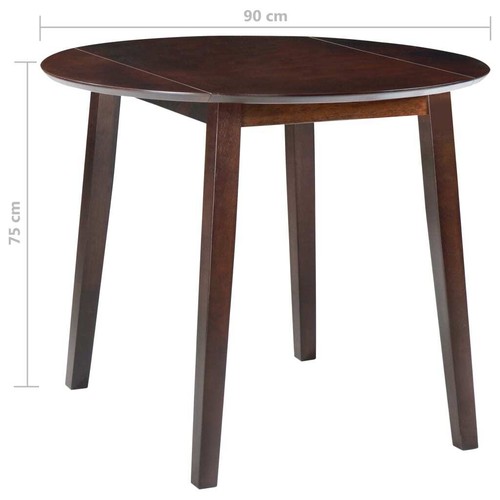 Drop Leaf Round Kitchen Dining Table Wooden Restaurant Cafe Wood Desk MDF Brown - Picture 6 of 7