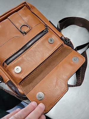 Weixer Crossbody Men's Shoulder Bag Vintage Leather Vertical Hand