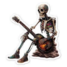 Guitar Sneakers Skeleton Sticker Decal