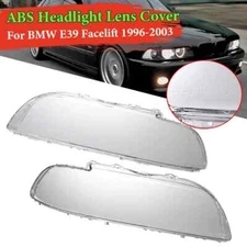 Pair Headlight Headlamp Lens Cover Clear For BMW 5 Series E39 Facelift 1996-2003