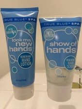 2pc Bath Body Works True Blue Spa Look Ma New Hands Lotion Scrub Set Rare New