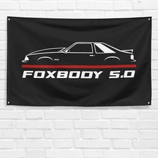 For Ford Mustang Foxbody 5.0 Cowl Enthusiast 3x5 Ft Flag Banner For Ford Mustang Foxbody 5.0 Cowl Enthusiast 3x5 Ft Flag Banner