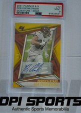 ROB GRONKOWSKI 2021 PANINI ROOKIES & STARS AUTO GOLD 3/3 CARD PSA 9