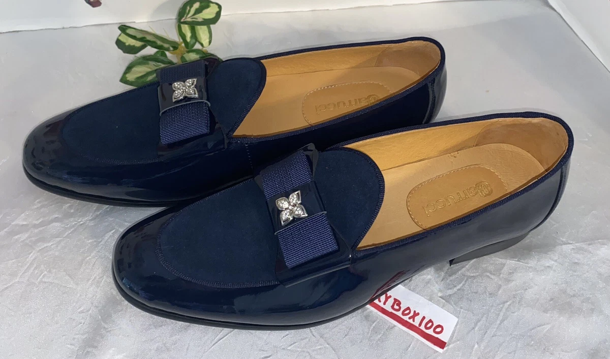 Shop Carrucci Blue Leather Shoes