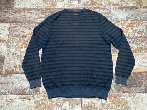 Camel Active Men's V-Neck Blue Striped Cotton Jumper Size XL - Picture 3 of 7