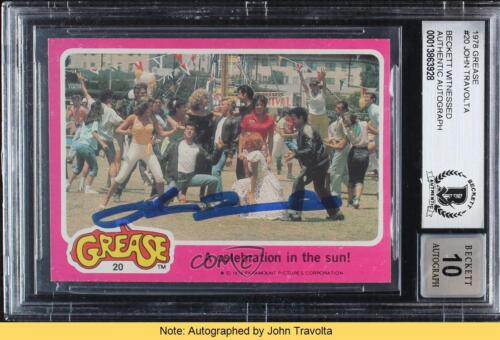 1978 Topps Grease A celebration in the sun ! #20 BAS BGS Authentique Auto LIRE 04k8 - Photo 1/3